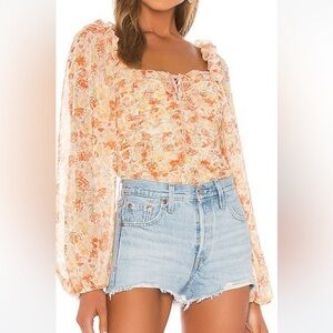 Free People Mabel Print Spring Combo Top Size X-Small